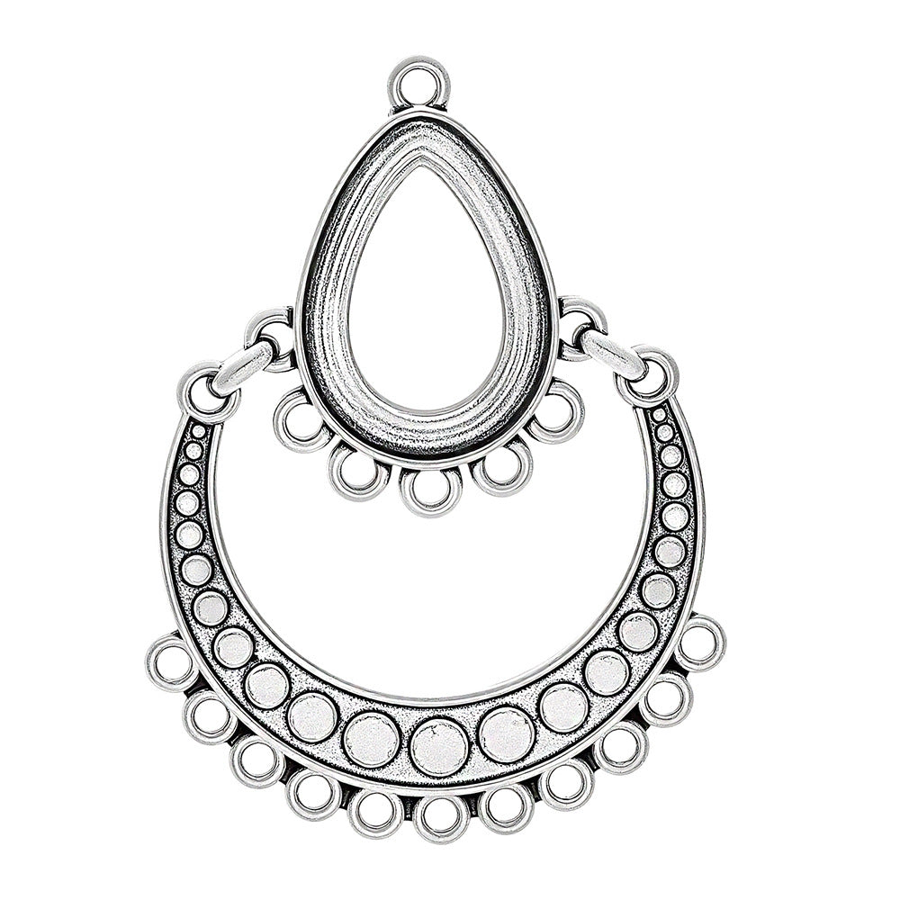 Geometric Alloy Jewelry Accessories Featuring Electroplated Antique Silver Plated Finish In Silver With Ethnic Style