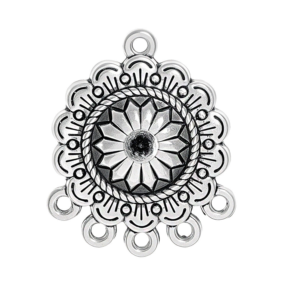 Geometric Alloy Jewelry Accessories Featuring Electroplated Antique Silver Plated Finish In Silver With Ethnic Style