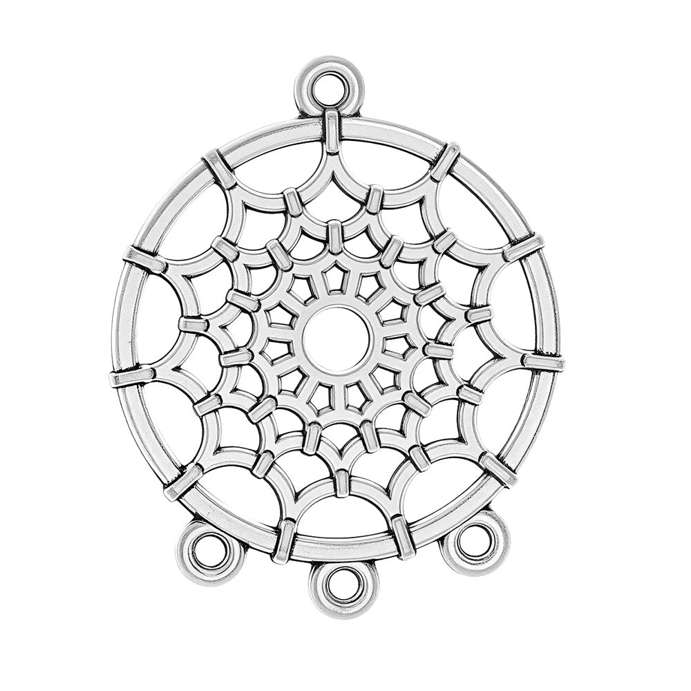 Geometric Alloy Jewelry Accessories Featuring Electroplated Antique Silver Plated Finish In Silver With Ethnic Style
