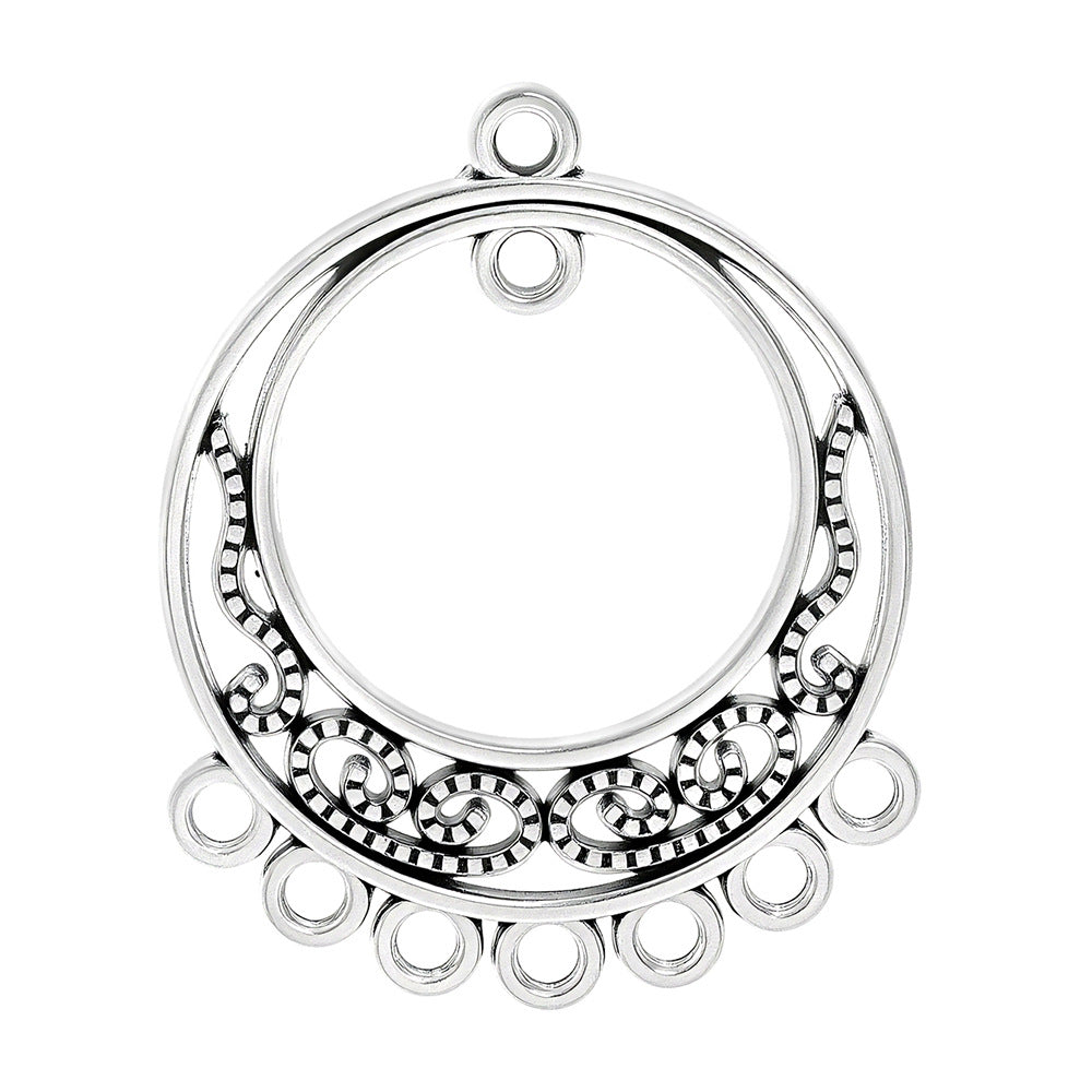 Geometric Alloy Jewelry Accessories Featuring Electroplated Antique Silver Plated Finish In Silver With Ethnic Style