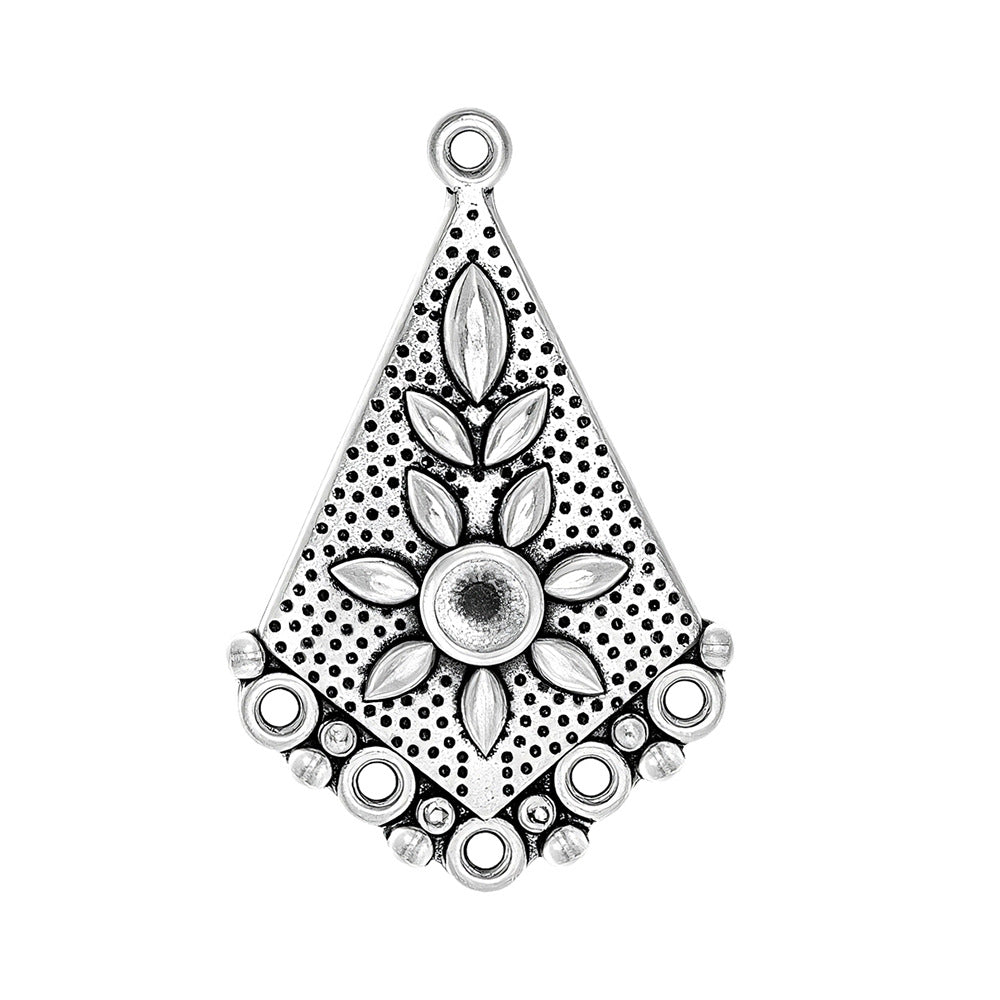 Geometric Alloy Jewelry Accessories Featuring Electroplated Antique Silver Plated Finish In Silver With Ethnic Style