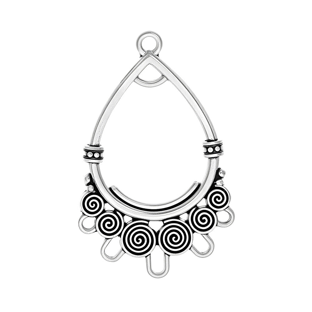 Geometric Alloy Jewelry Accessories Featuring Electroplated Antique Silver Plated Finish In Silver With Ethnic Style