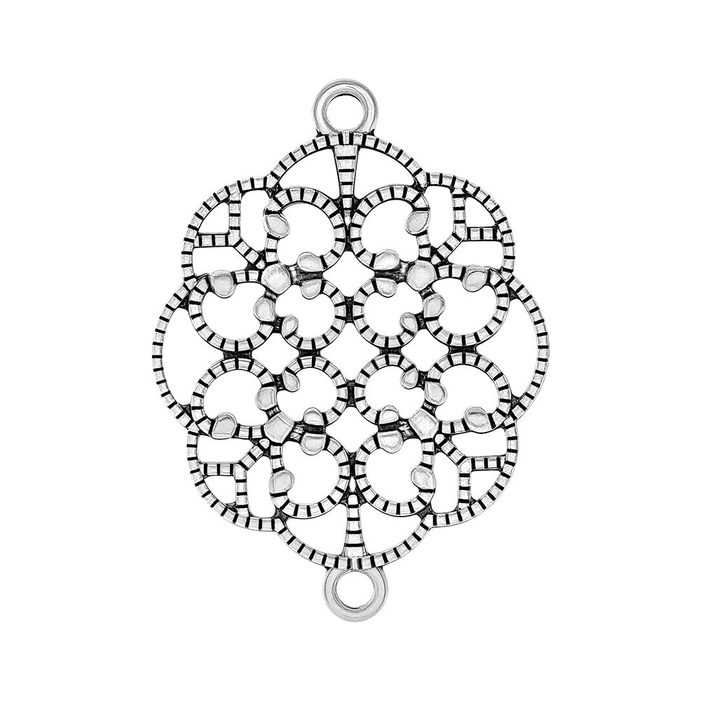 Geometric Alloy Jewelry Accessories Featuring Electroplated Antique Silver Plated Finish In Silver With Ethnic Style