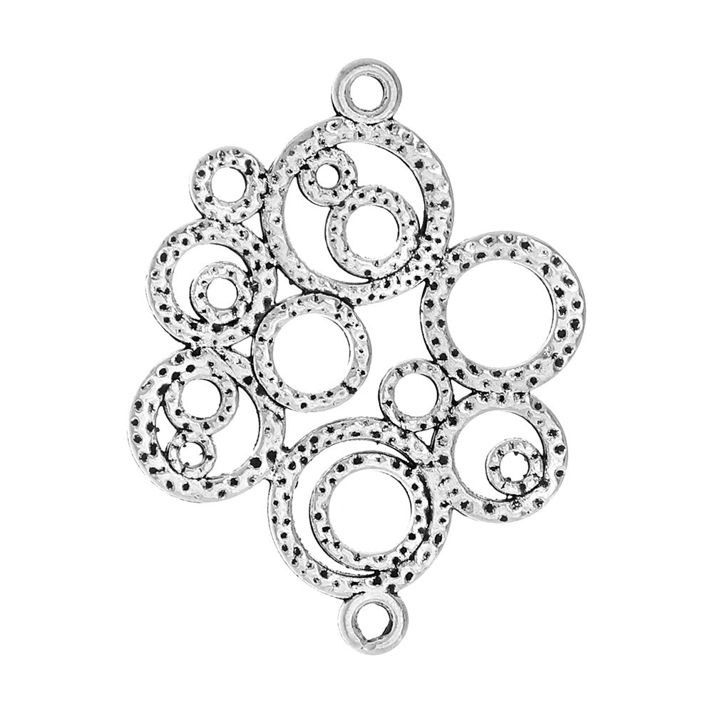Geometric Alloy Jewelry Accessories Featuring Electroplated Antique Silver Plated Finish In Silver With Ethnic Style