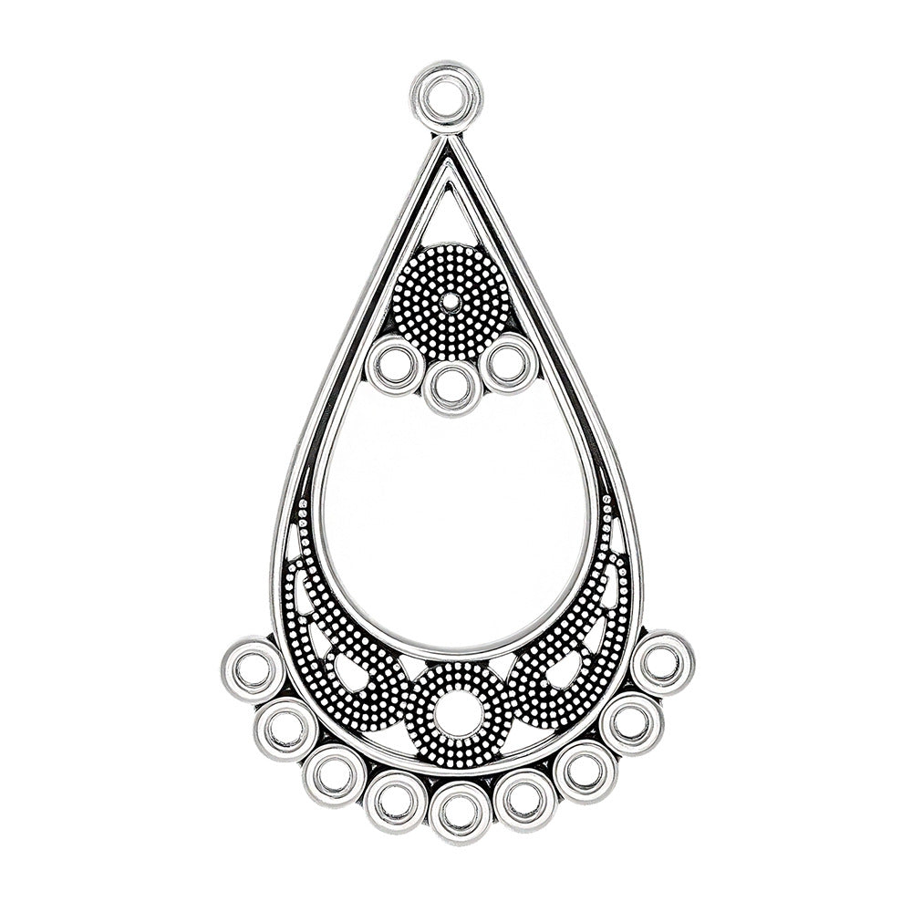Geometric Alloy Jewelry Accessories Featuring Electroplated Antique Silver Plated Finish In Silver With Ethnic Style