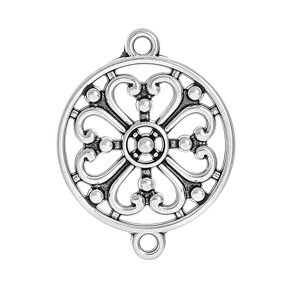 Geometric Alloy Jewelry Accessories Featuring Electroplated Antique Silver Plated Finish In Silver With Ethnic Style