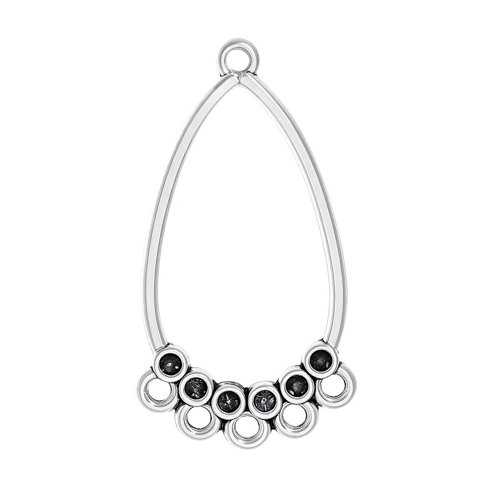 Geometric Alloy Jewelry Accessories Featuring Electroplated Antique Silver Plated Finish In Silver With Ethnic Style