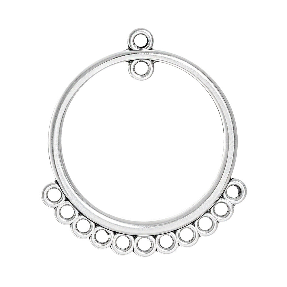 Geometric Alloy Jewelry Accessories Featuring Electroplated Antique Silver Plated Finish In Silver With Ethnic Style