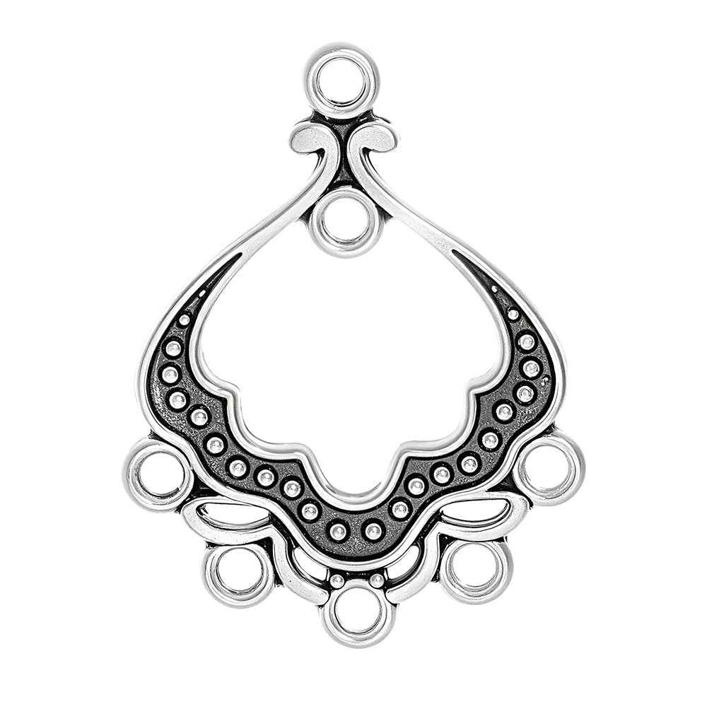 Geometric Alloy Jewelry Accessories Featuring Electroplated Antique Silver Plated Finish In Silver With Ethnic Style