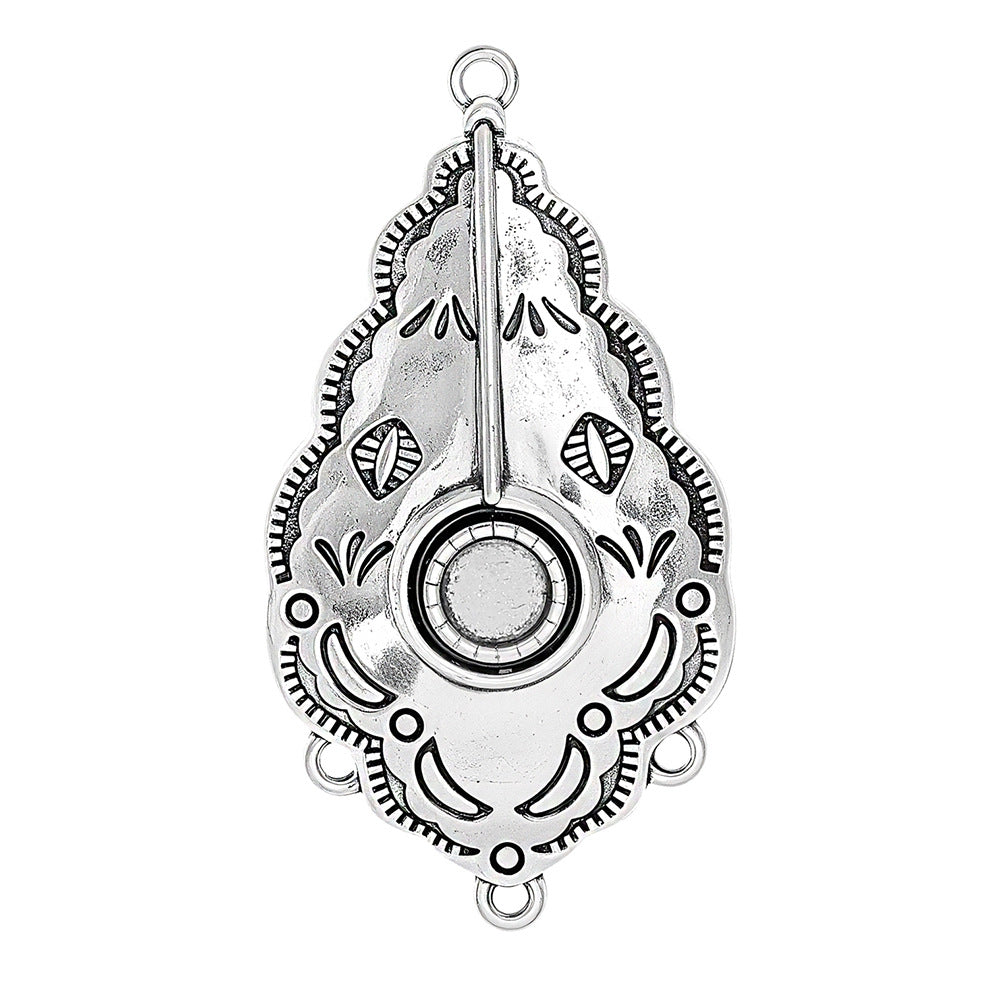 Geometric Alloy Jewelry Accessories Featuring Electroplated Antique Silver Plated Finish In Silver With Ethnic Style