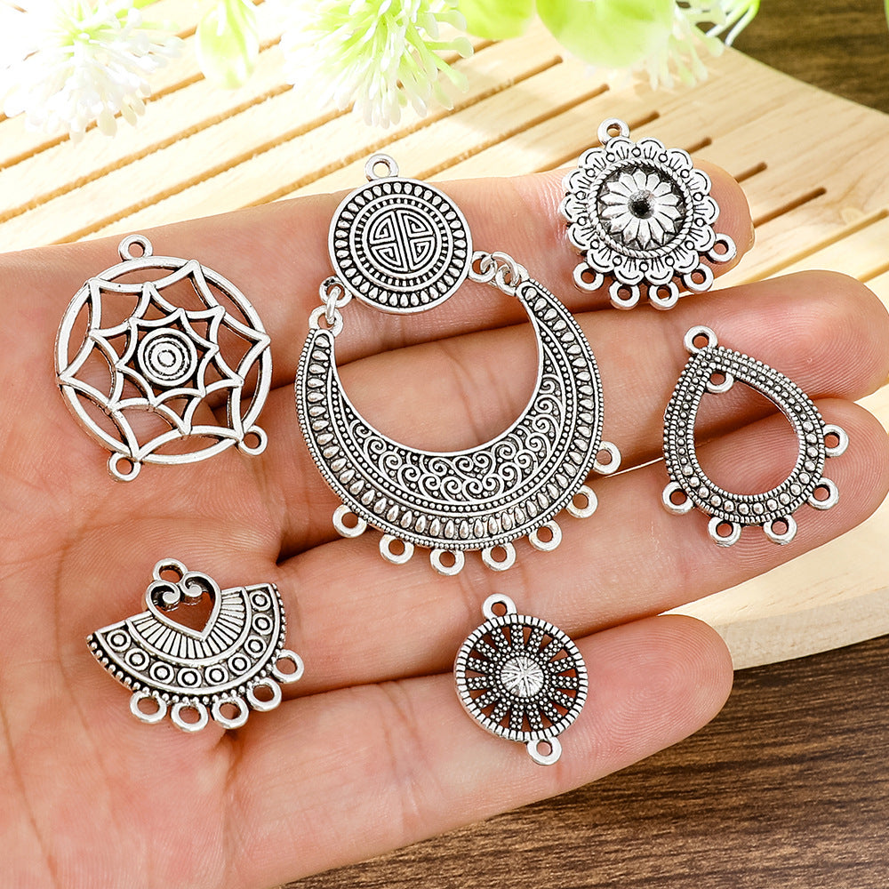 Geometric Alloy Jewelry Accessories Featuring Electroplated Antique Silver Plated Finish In Silver With Ethnic Style