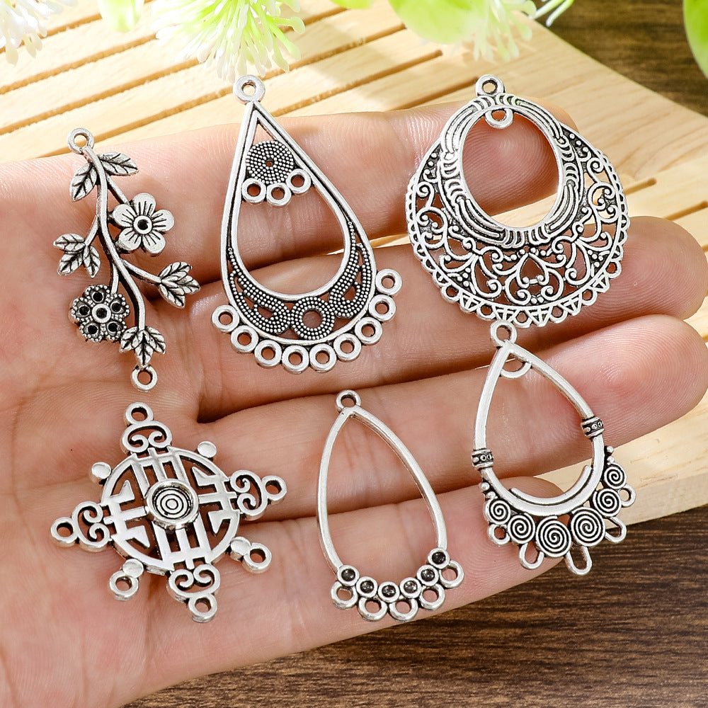 Geometric Alloy Jewelry Accessories Featuring Electroplated Antique Silver Plated Finish In Silver With Ethnic Style