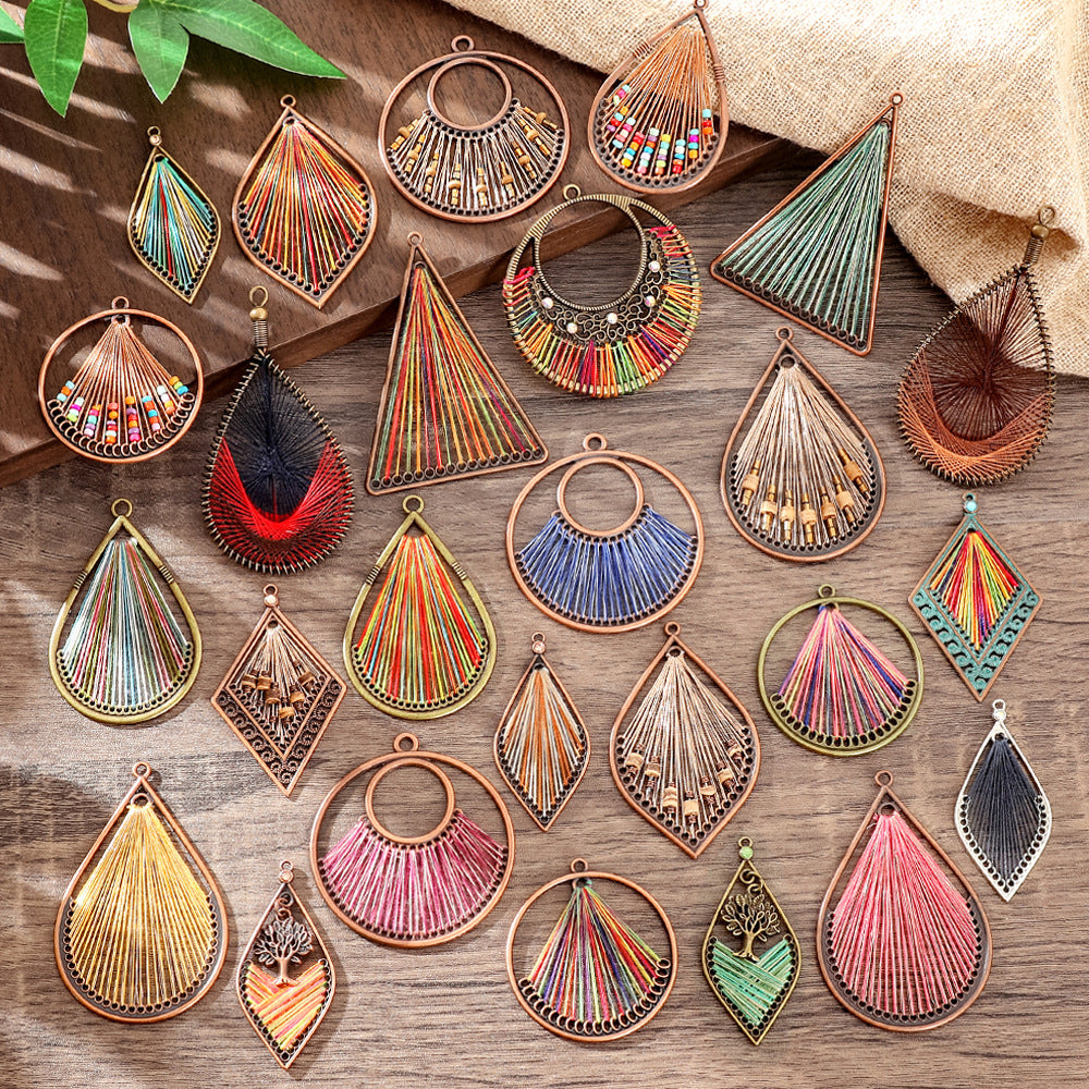 Alloy Earring Findings With Braid Craftsmanship In Bohemian Style, Available In Colour For Jewelry Accessories