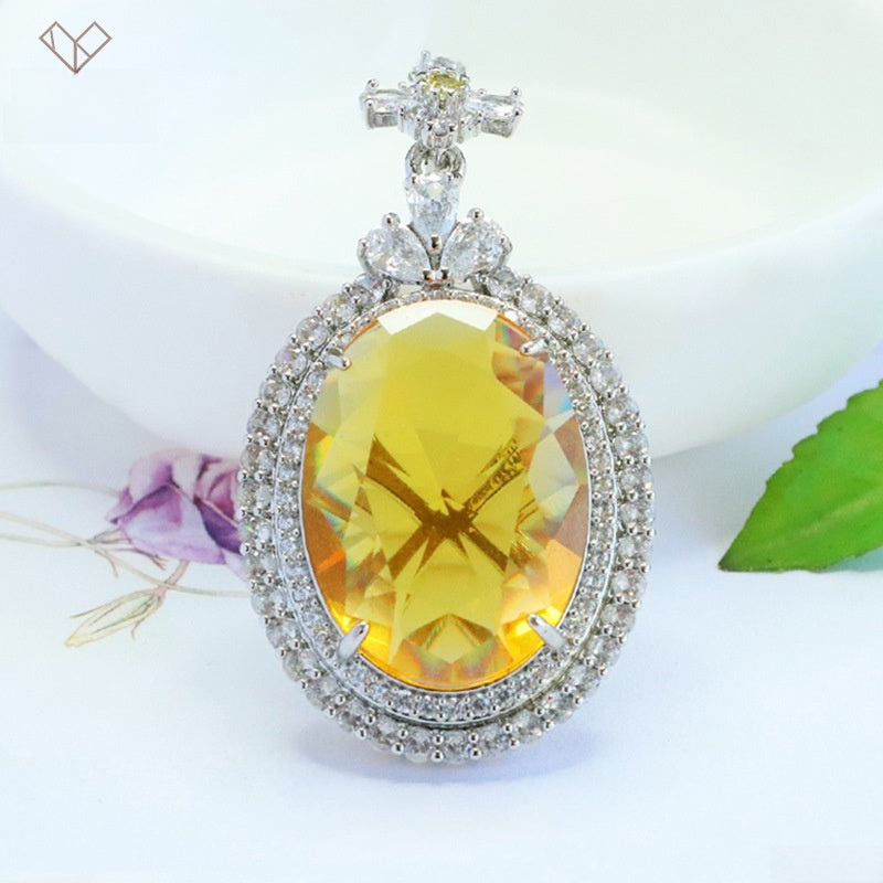 Geometric Glass Pendant With Glass Inlay In Purple, Perfect For Autumn Wear