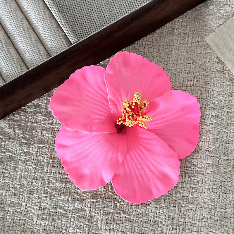 Beach Style Flowers Hairpin For Women In Natural Pink, Made Of Durable Plastic, Perfect For Summer