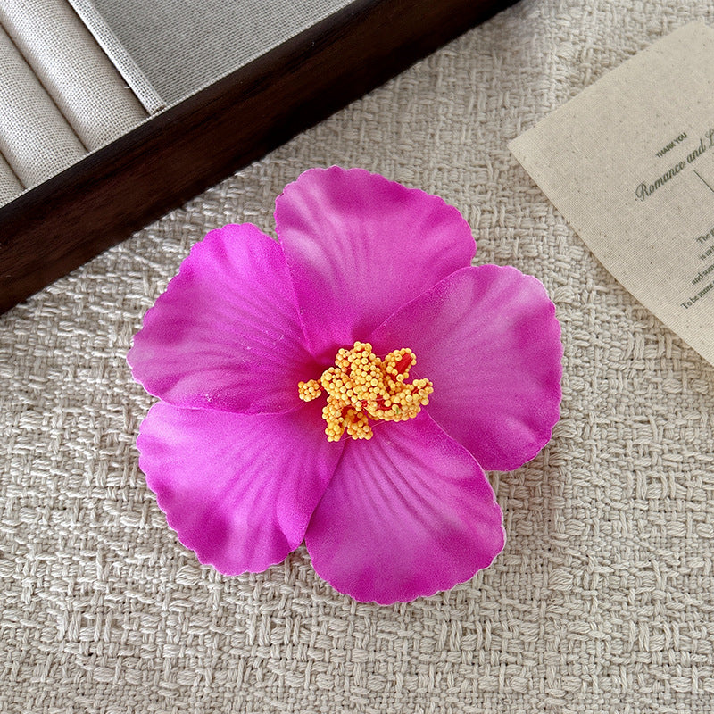 Beach Style Flowers Hairpin For Women In Natural Pink, Made Of Durable Plastic, Perfect For Summer