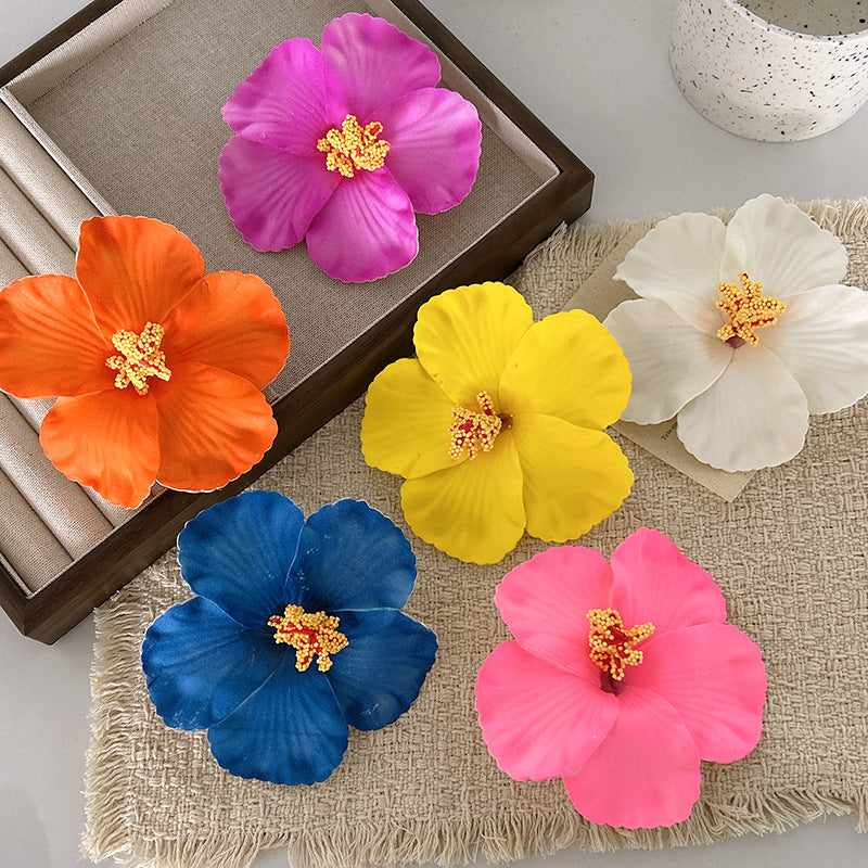 Beach Style Flowers Hairpin For Women In Natural Pink, Made Of Durable Plastic, Perfect For Summer
