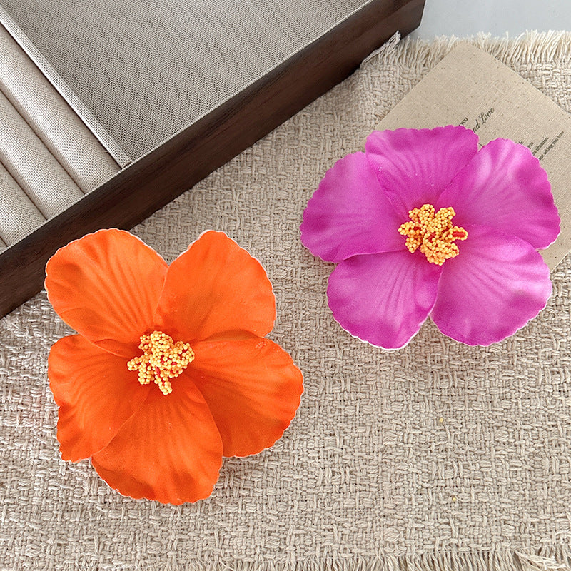 Beach Style Flowers Hairpin For Women In Natural Pink, Made Of Durable Plastic, Perfect For Summer