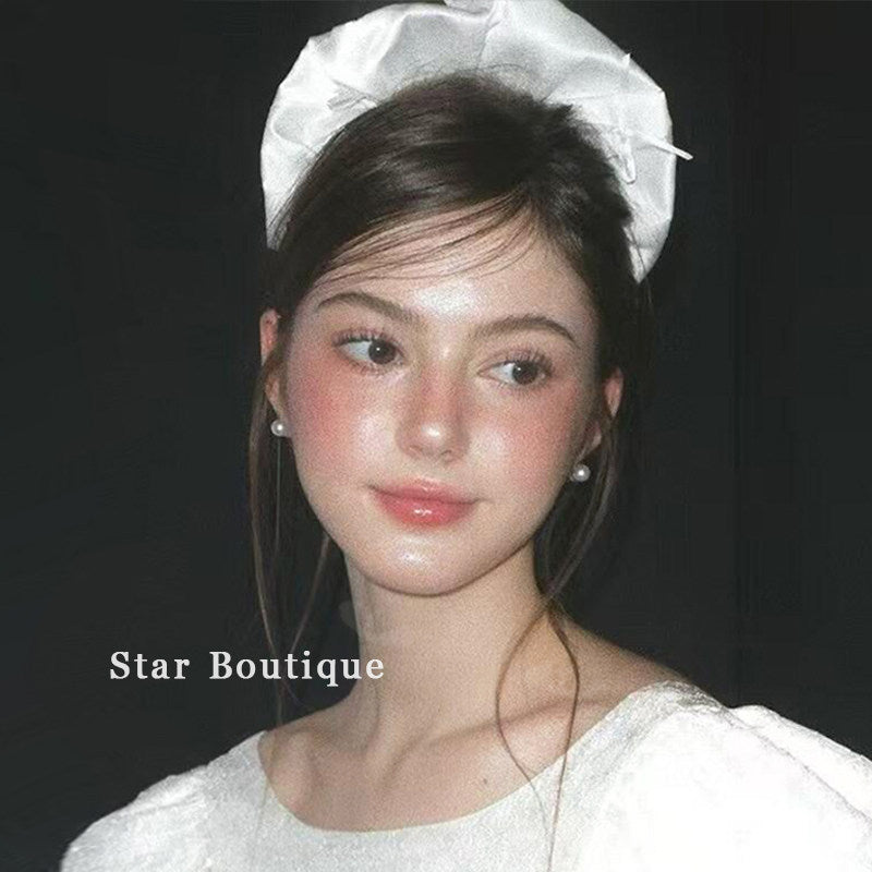 French Style Bow Tie Hair Tie For Women In White Satin, Perfect For  Spring And Summer