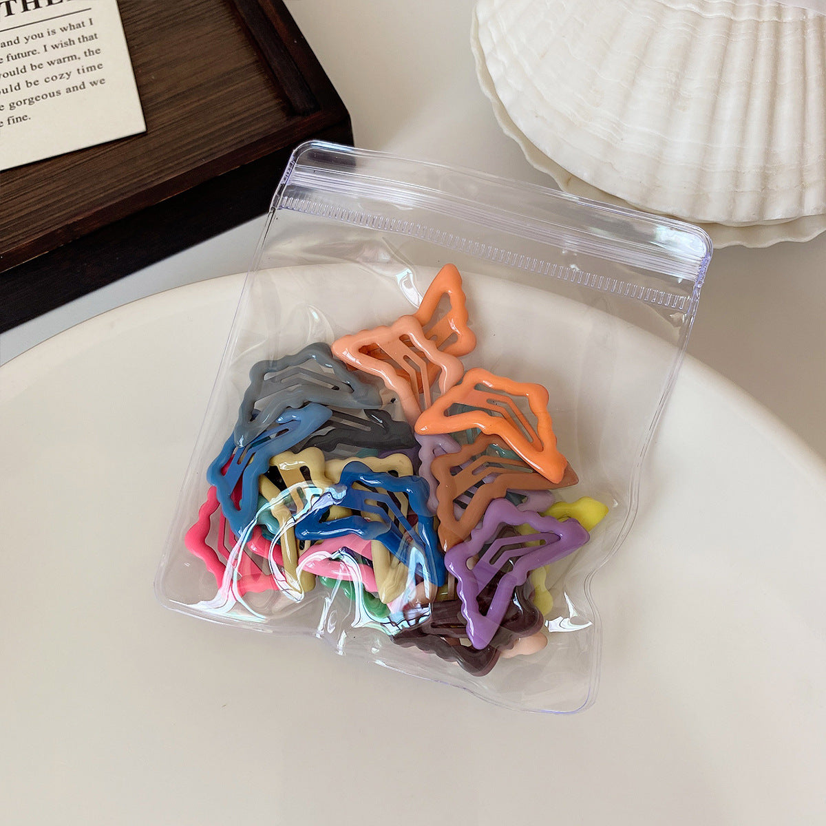 Sweet Heart Shape BB Clips Hair Accessories For Women In Multicolor, Made With Mixed Materials