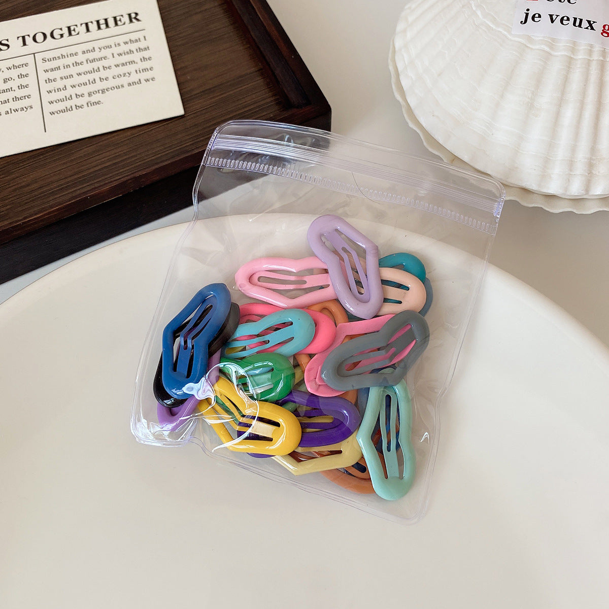Sweet Heart Shape BB Clips Hair Accessories For Women In Multicolor, Made With Mixed Materials