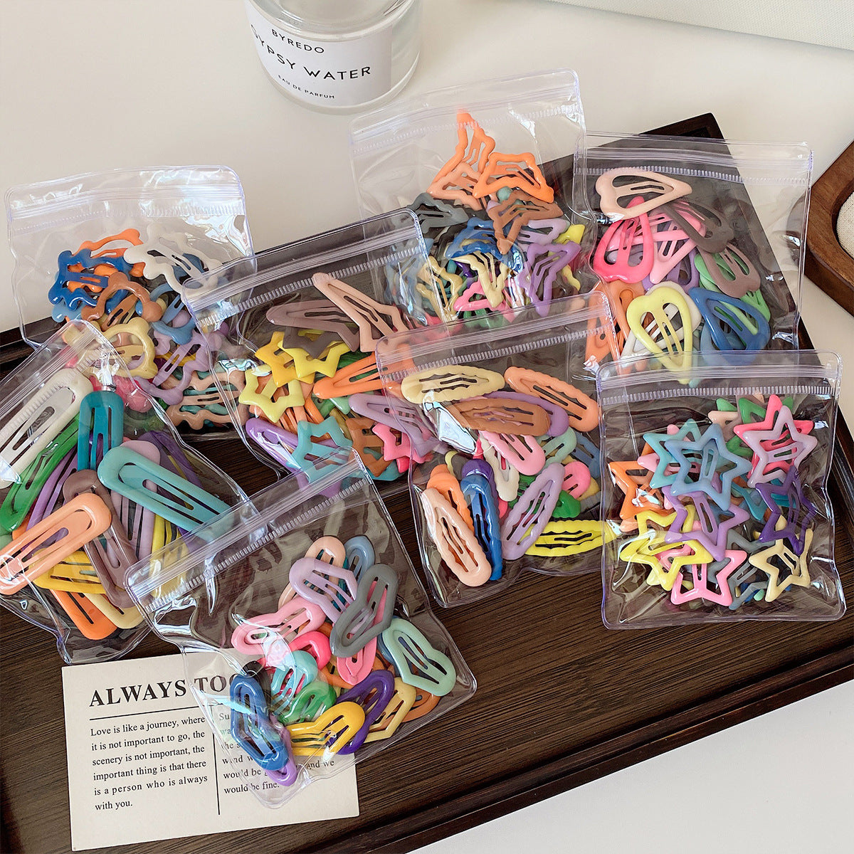 Sweet Heart Shape BB Clips Hair Accessories For Women In Multicolor, Made With Mixed Materials