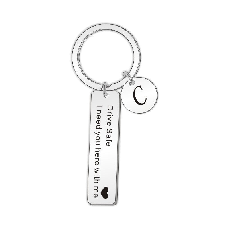 Christmas Letter Key Chain In Steel Color, Made Of Durable Metal, Perfect Holiday Accessory