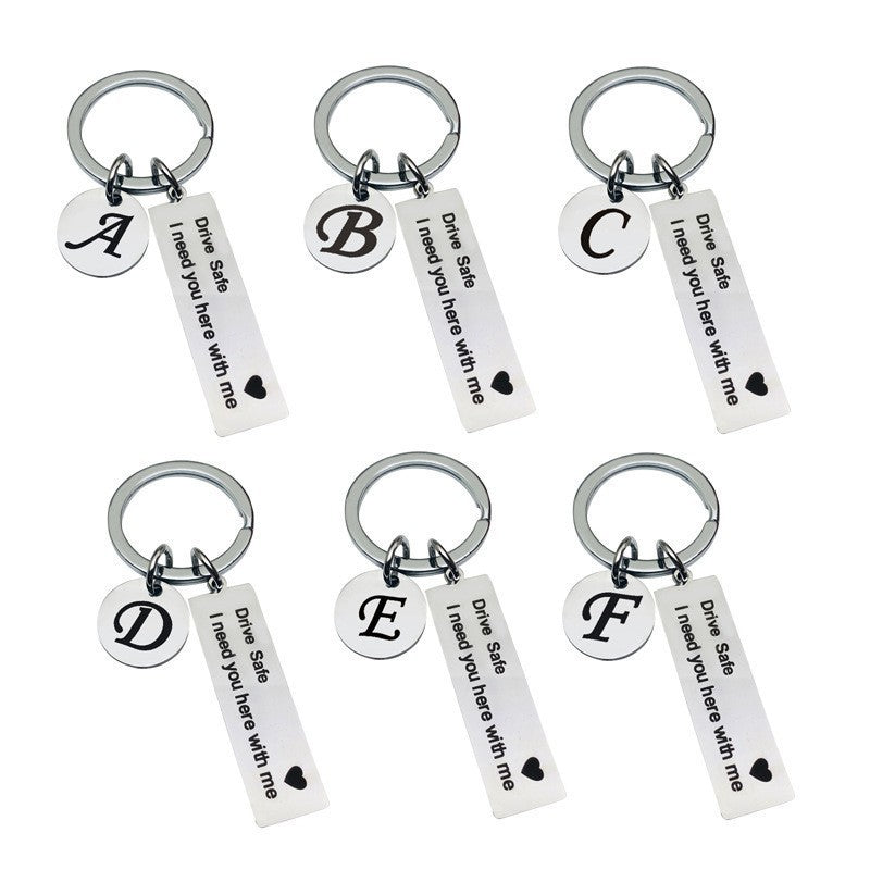 Christmas Letter Key Chain In Steel Color, Made Of Durable Metal, Perfect Holiday Accessory