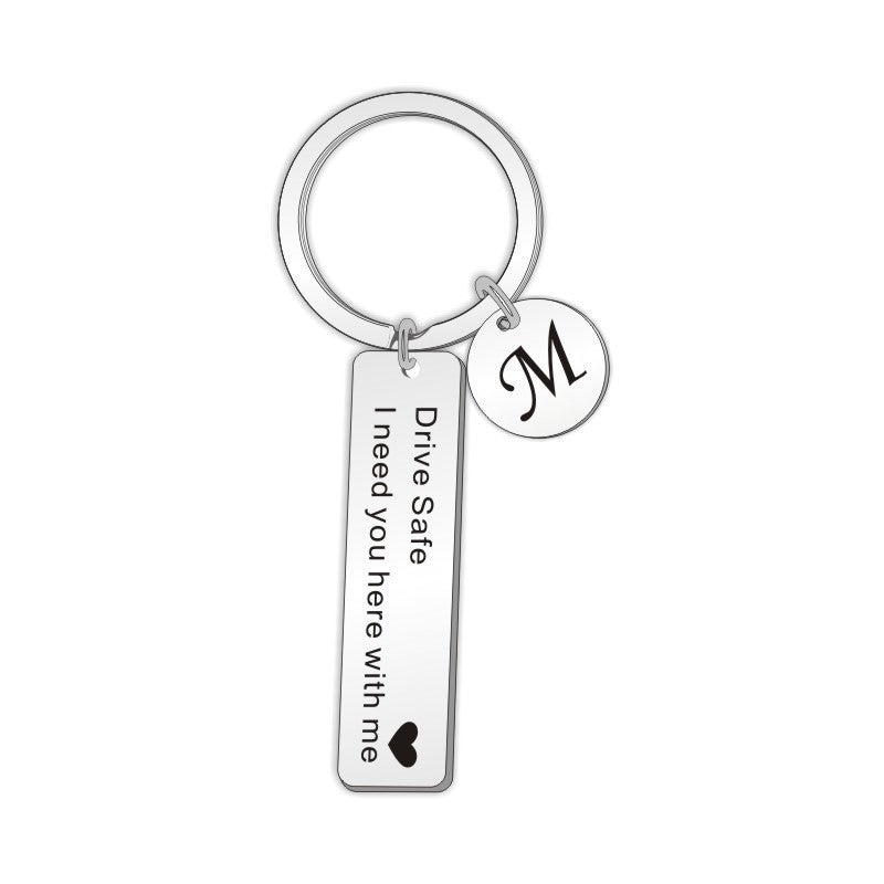 Christmas Letter Key Chain In Steel Color, Made Of Durable Metal, Perfect Holiday Accessory