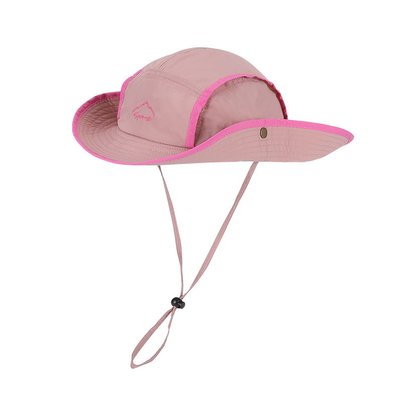 Boy's Commute Bucket Hat In Natural Pink Nylon, Summer Hat For Kids