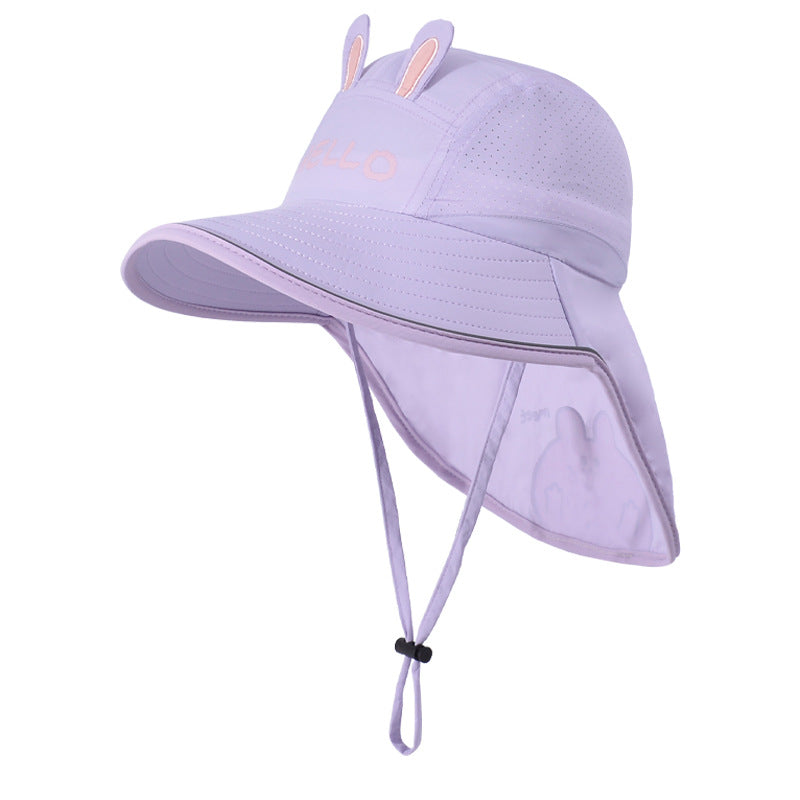 Children's Unisex Cartoon Style Bucket Hat In Khaki Nylon, Comfortable And Durable Kids Hat