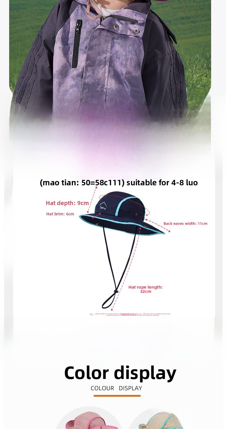 Boy's Commute Bucket Hat In Natural Pink Nylon, Summer Hat For Kids