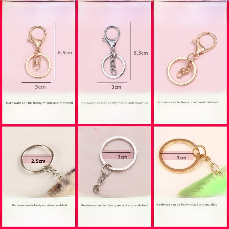 Ice Cream Bag Charm In Faux Rabbit Fur, Cute Bag Pendant Accessory