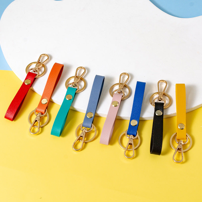 New Year Dyed Black PU Leather Key Chain, Stylish And Durable Accessory For Keys