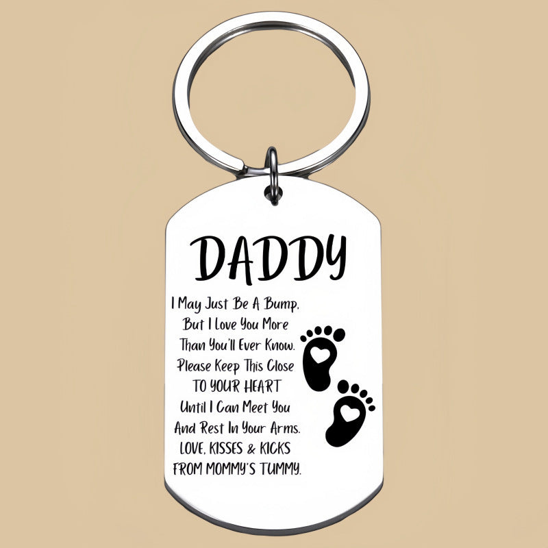Father's Day Metal Key Chain In Steel Color, Perfect Gift Accessory
