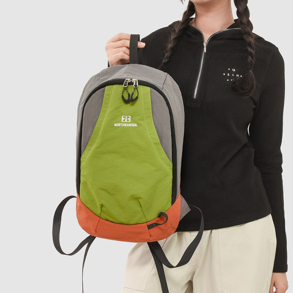 Color Block Nylon School Backpack With Sewing Thread Detail, Outdoor Casual Backpack For  Spring And Summer