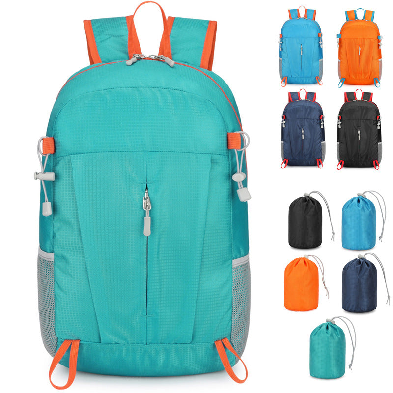 Solid Color Lightweight Hiking Backpack In Durable Nylon Material, Unisex Design For Outdoor Adventures
