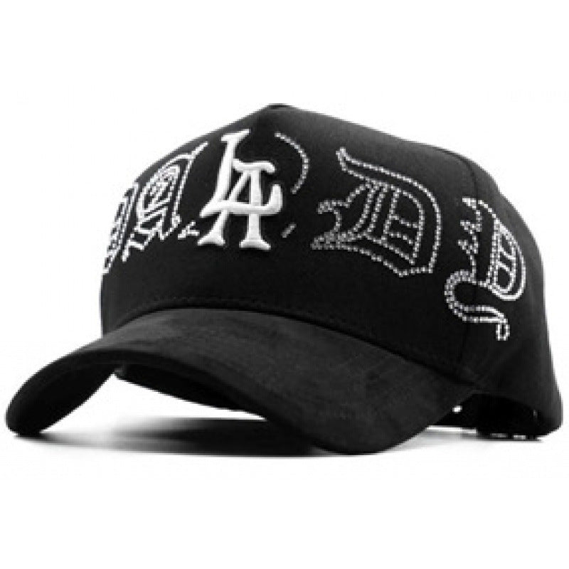 Casual Baseball Cap With Wide Brim Featuring Cartoon Character Embroidery, Made Of Soft Flannel For UV Protection