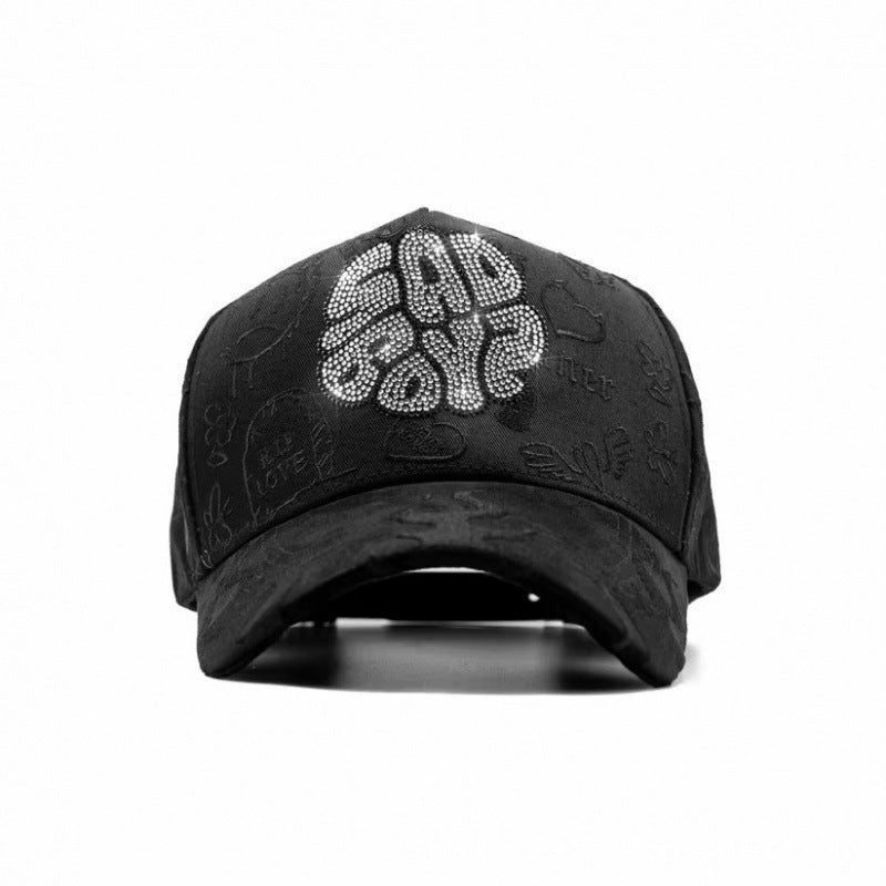 Casual Baseball Cap With Wide Brim Featuring Cartoon Character Embroidery, Made Of Soft Flannel For UV Protection