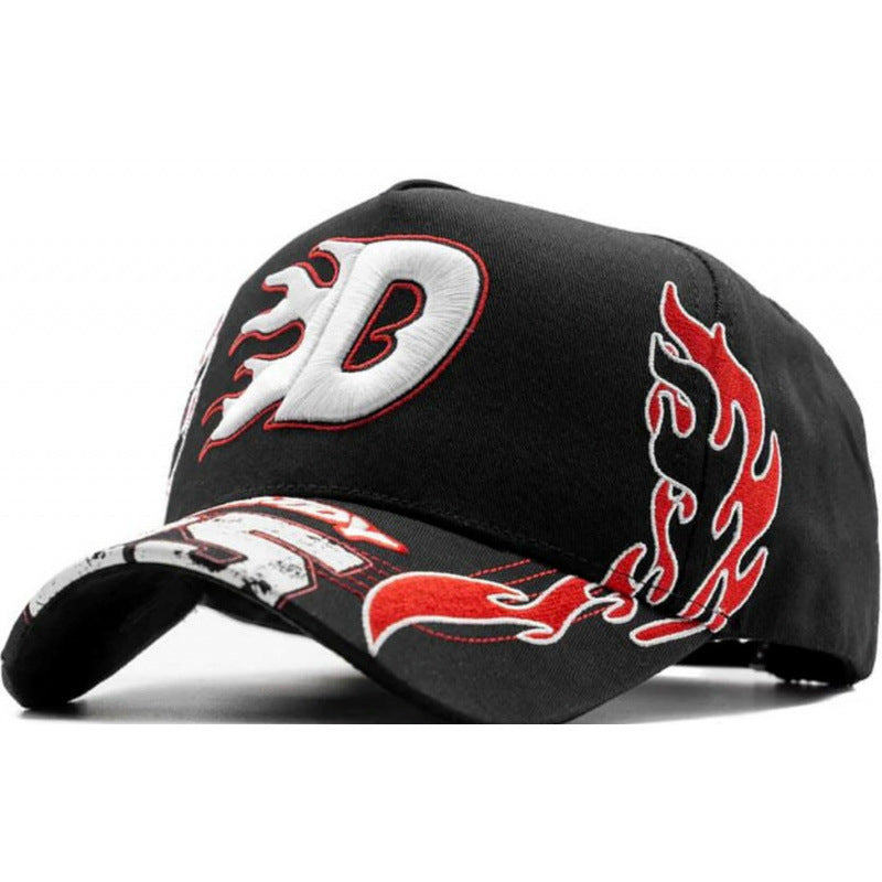 Casual Baseball Cap With Wide Brim Featuring Cartoon Character Embroidery, Made Of Soft Flannel For UV Protection