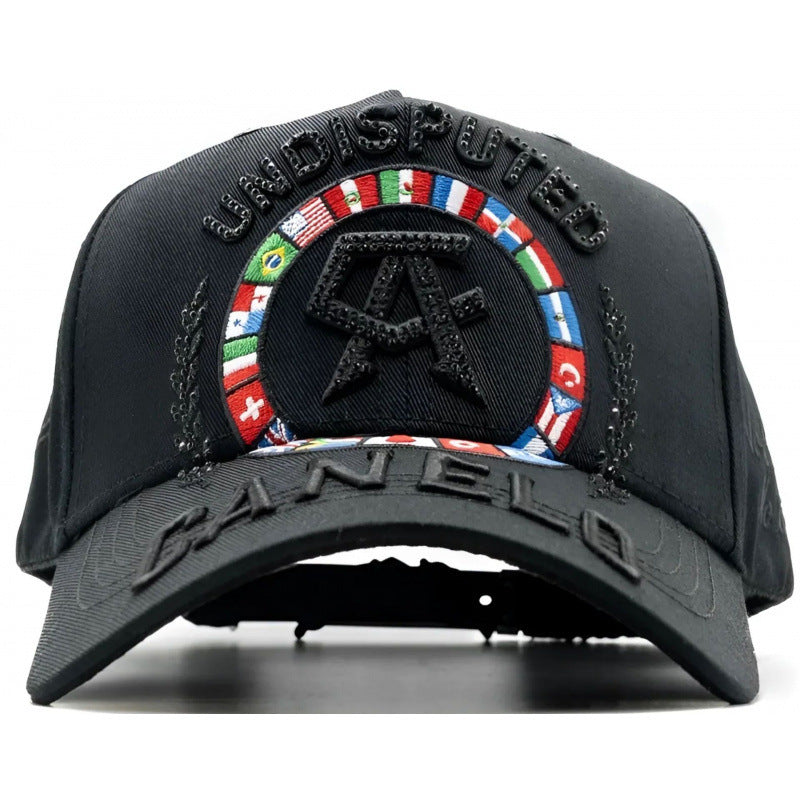 Casual Baseball Cap With Wide Brim Featuring Cartoon Character Embroidery, Made Of Soft Flannel For UV Protection