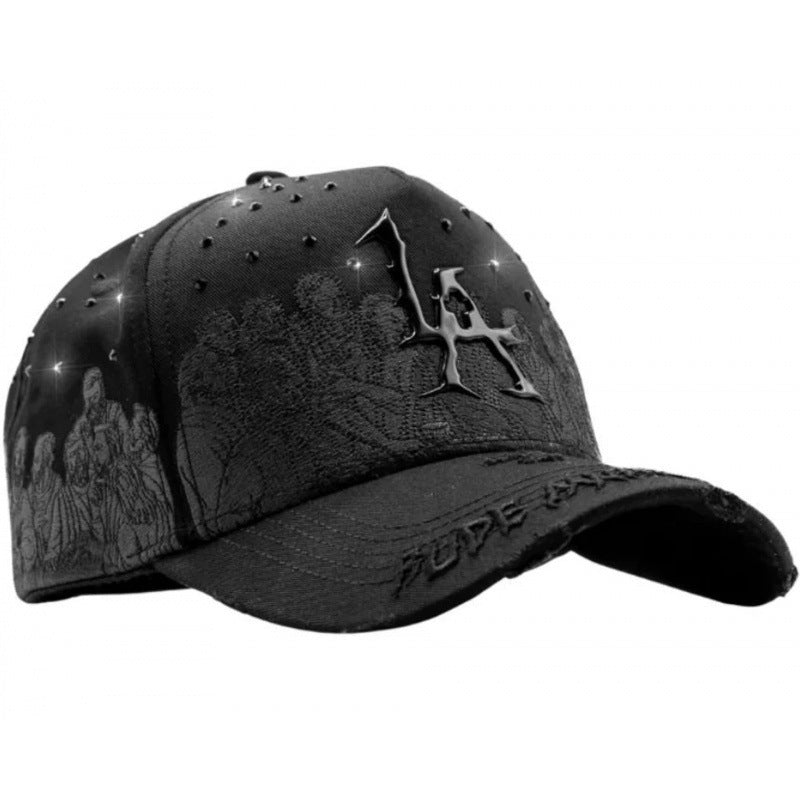 Casual Baseball Cap With Wide Brim Featuring Cartoon Character Embroidery, Made Of Soft Flannel For UV Protection