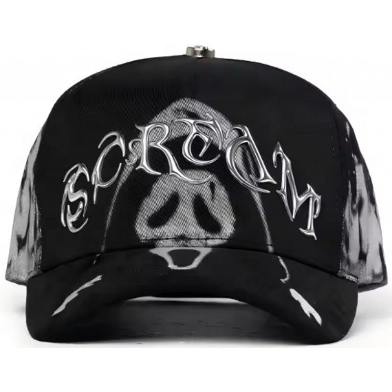 Casual Baseball Cap With Wide Brim Featuring Cartoon Character Embroidery, Made Of Soft Flannel For UV Protection