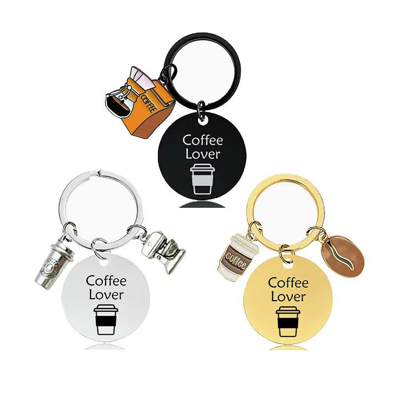Drink Bag Charms Key Chains In Steel Color Featuring Durable Titanium Steel Material