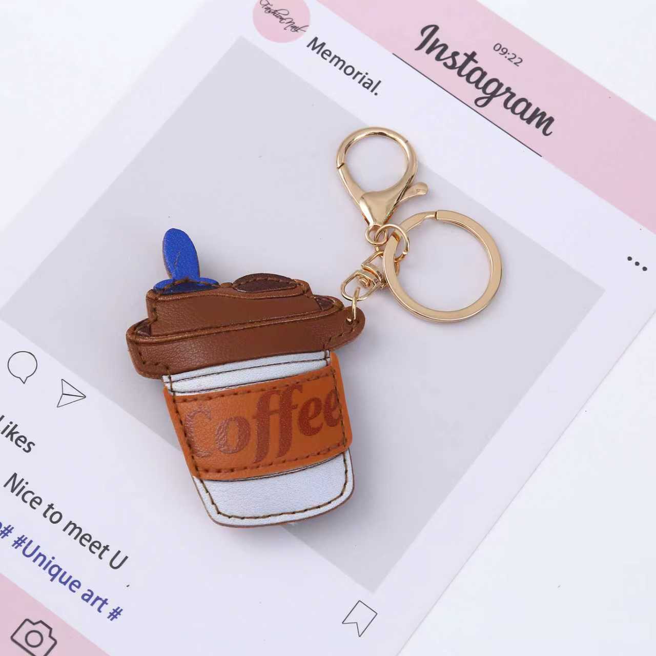 Multicolor Sewing Cup Key Chain In New Style With PU Leather Material, Perfect For Spring Accessories