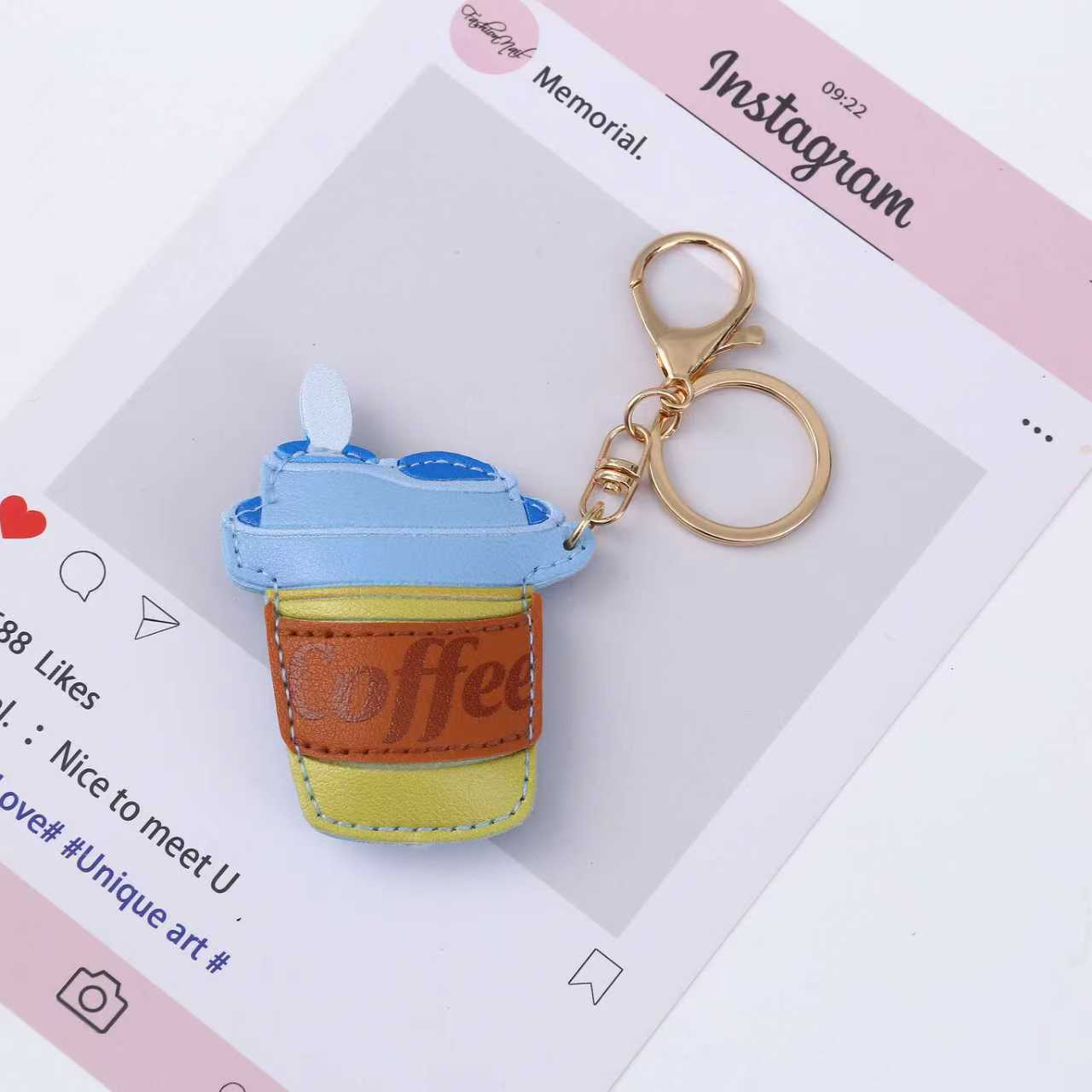 Multicolor Sewing Cup Key Chain In New Style With PU Leather Material, Perfect For Spring Accessories