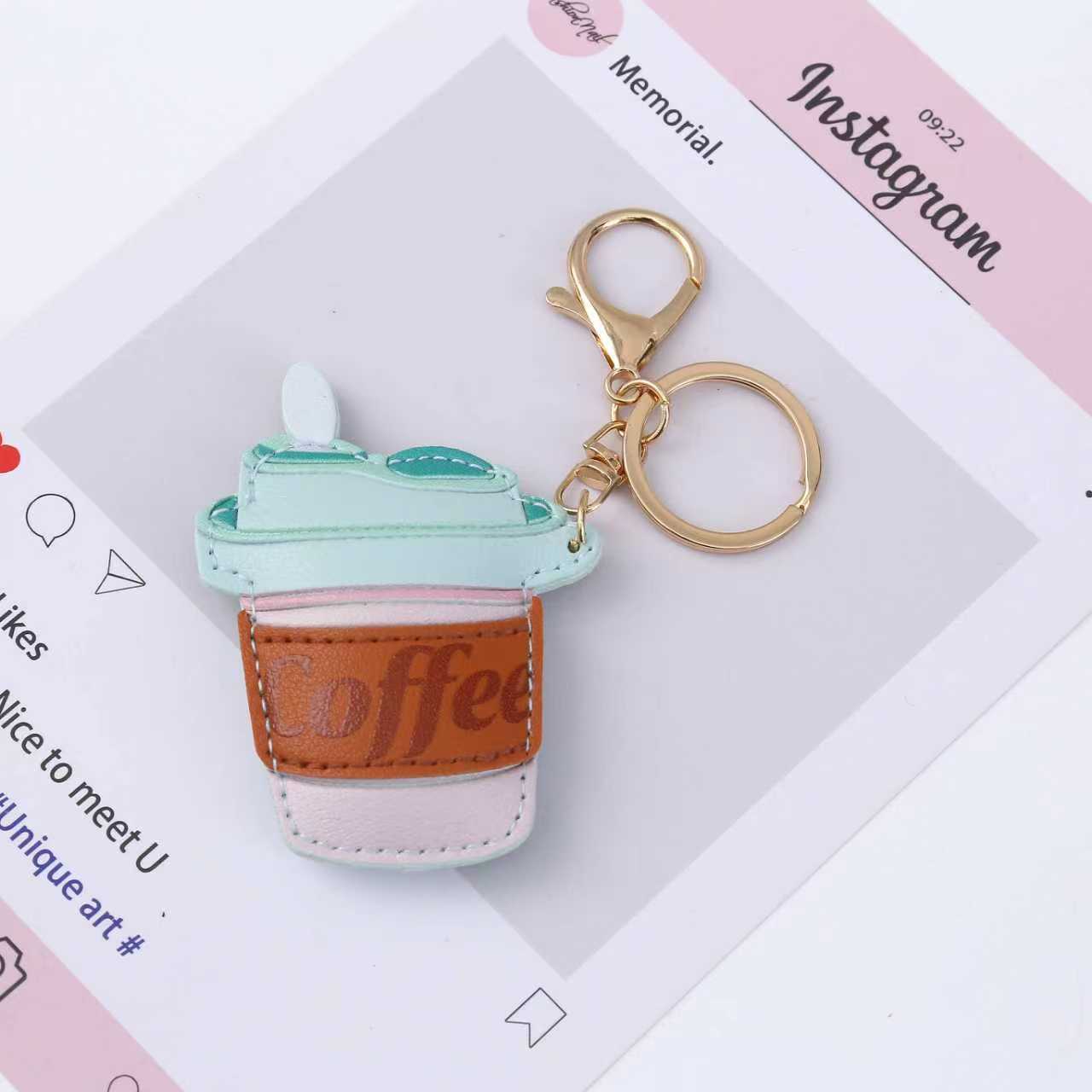 Multicolor Sewing Cup Key Chain In New Style With PU Leather Material, Perfect For Spring Accessories
