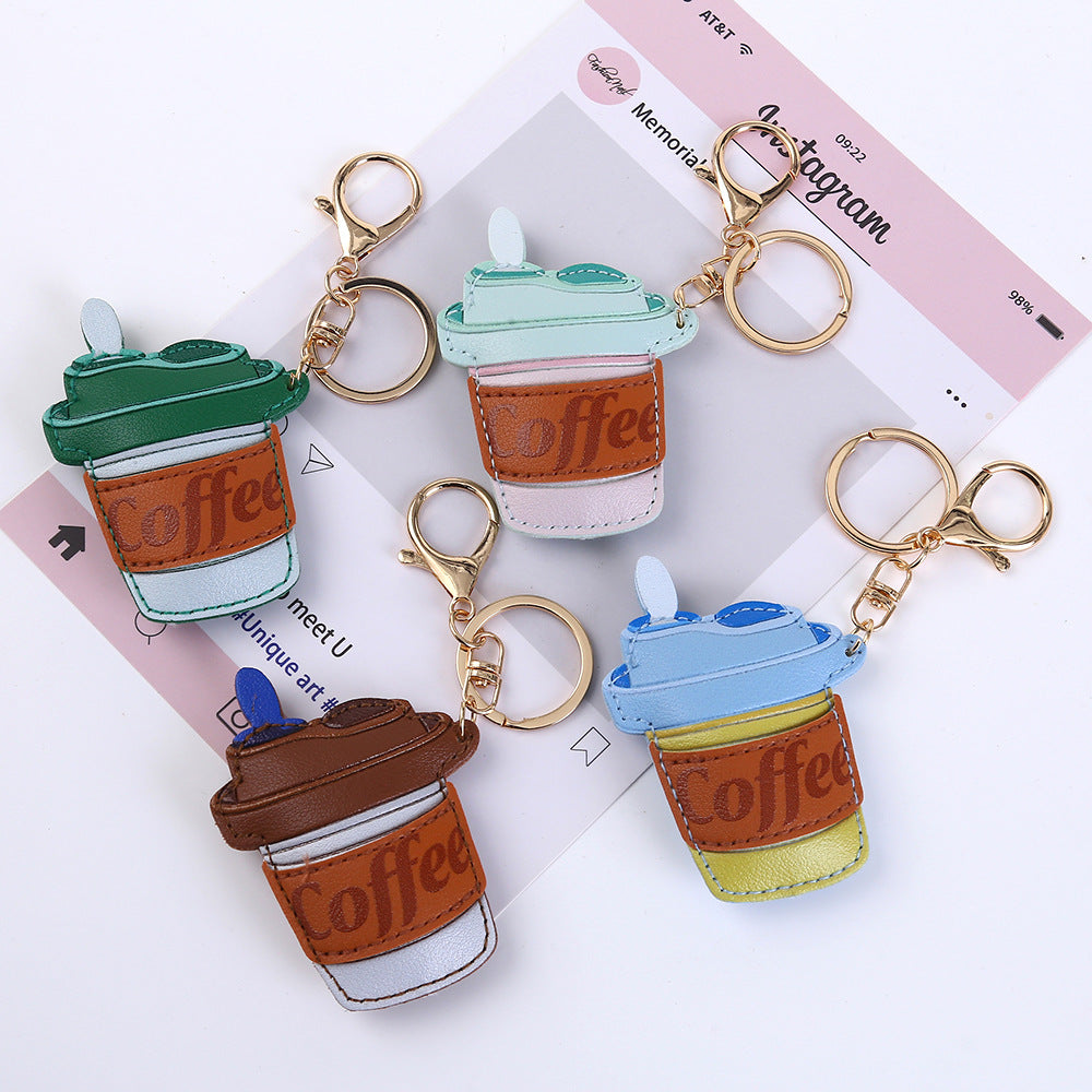 Multicolor Sewing Cup Key Chain In New Style With PU Leather Material, Perfect For Spring Accessories