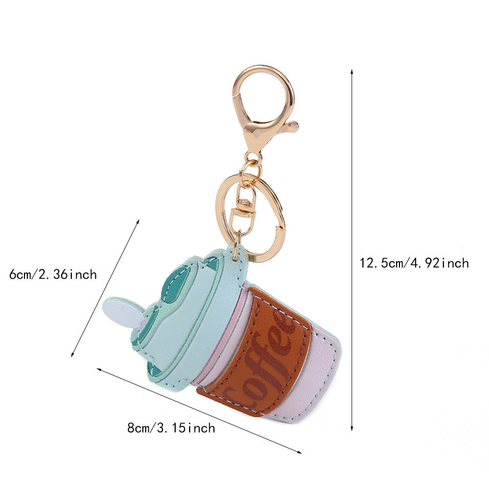Multicolor Sewing Cup Key Chain In New Style With PU Leather Material, Perfect For Spring Accessories