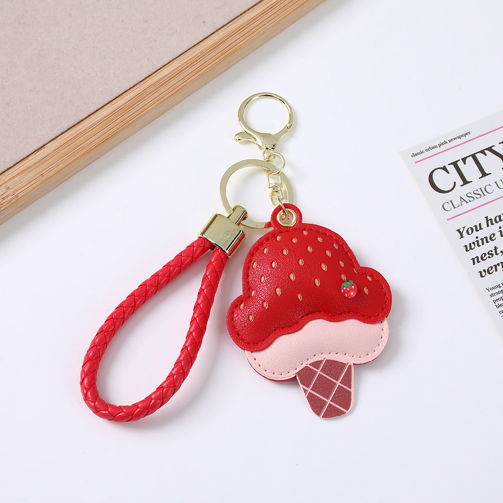 Handmade Ice Cream Key Chains In New Style With PU Leather, Perfect Summer Accessory